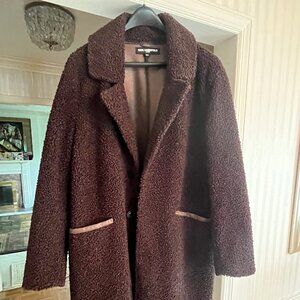 Karl Lagerfeld Paris Faux Shearling Topcoat - Men’s XXL Dark Brown